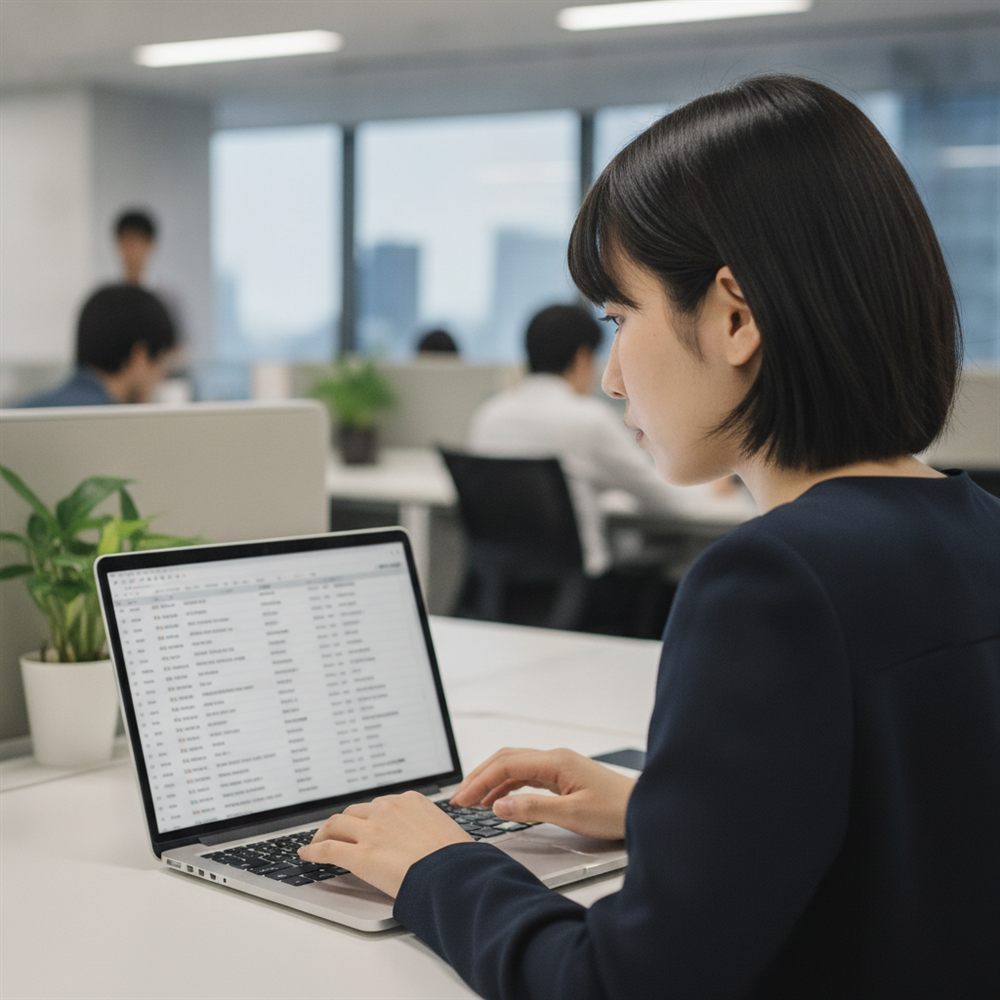 大量のメールを仕分けるイメージ
