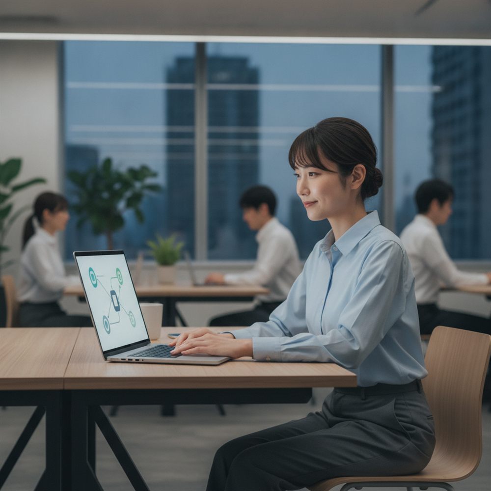AIエージェントが業務フローを進めるイメージ