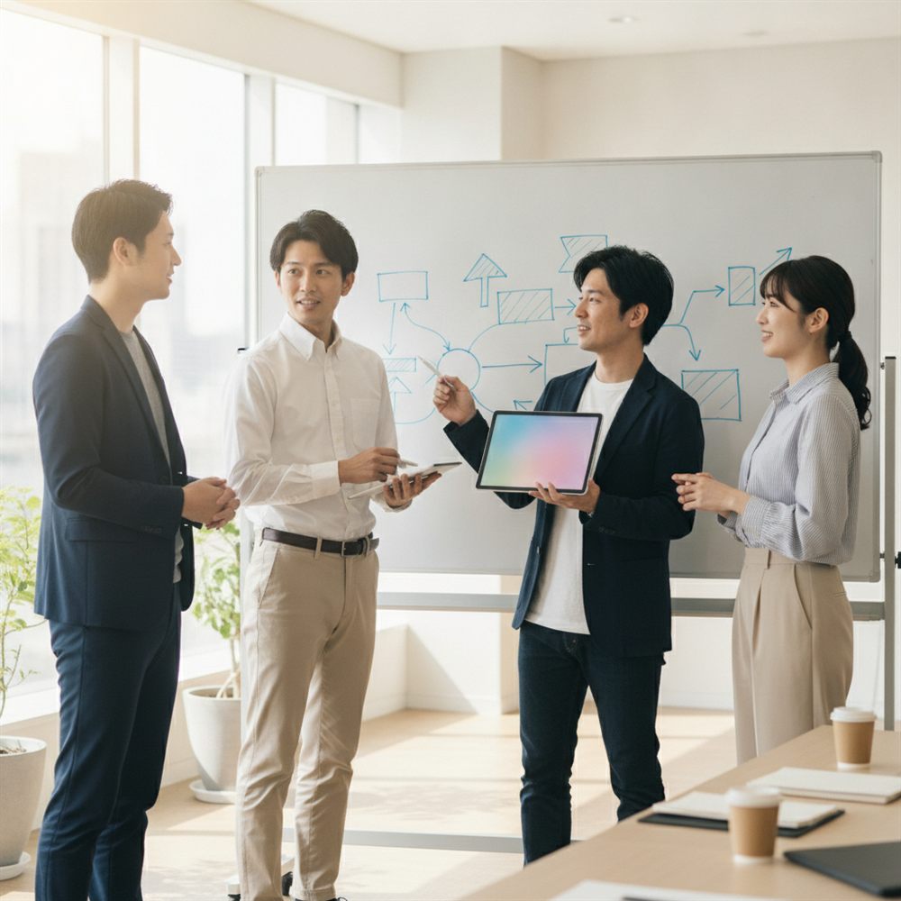 チームでエージェントの動きを設計する様子