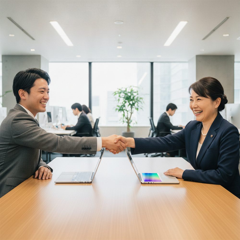 信頼できるパートナーと合意する場面
