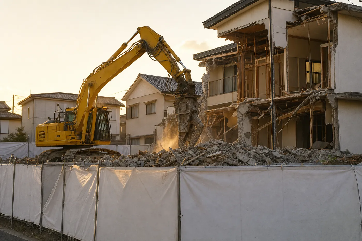 解体工事の現場の重機(イメージ写真)