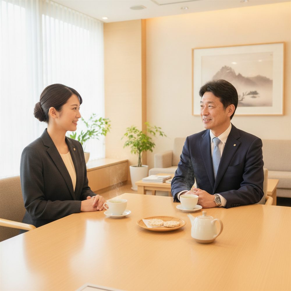 和やかな介護職の面接風景