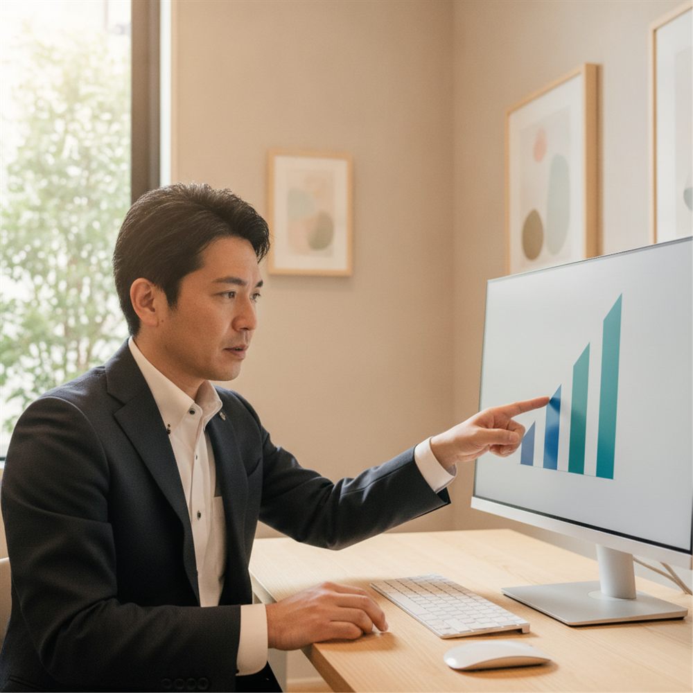 グラフで人件費率を確認する施設管理者