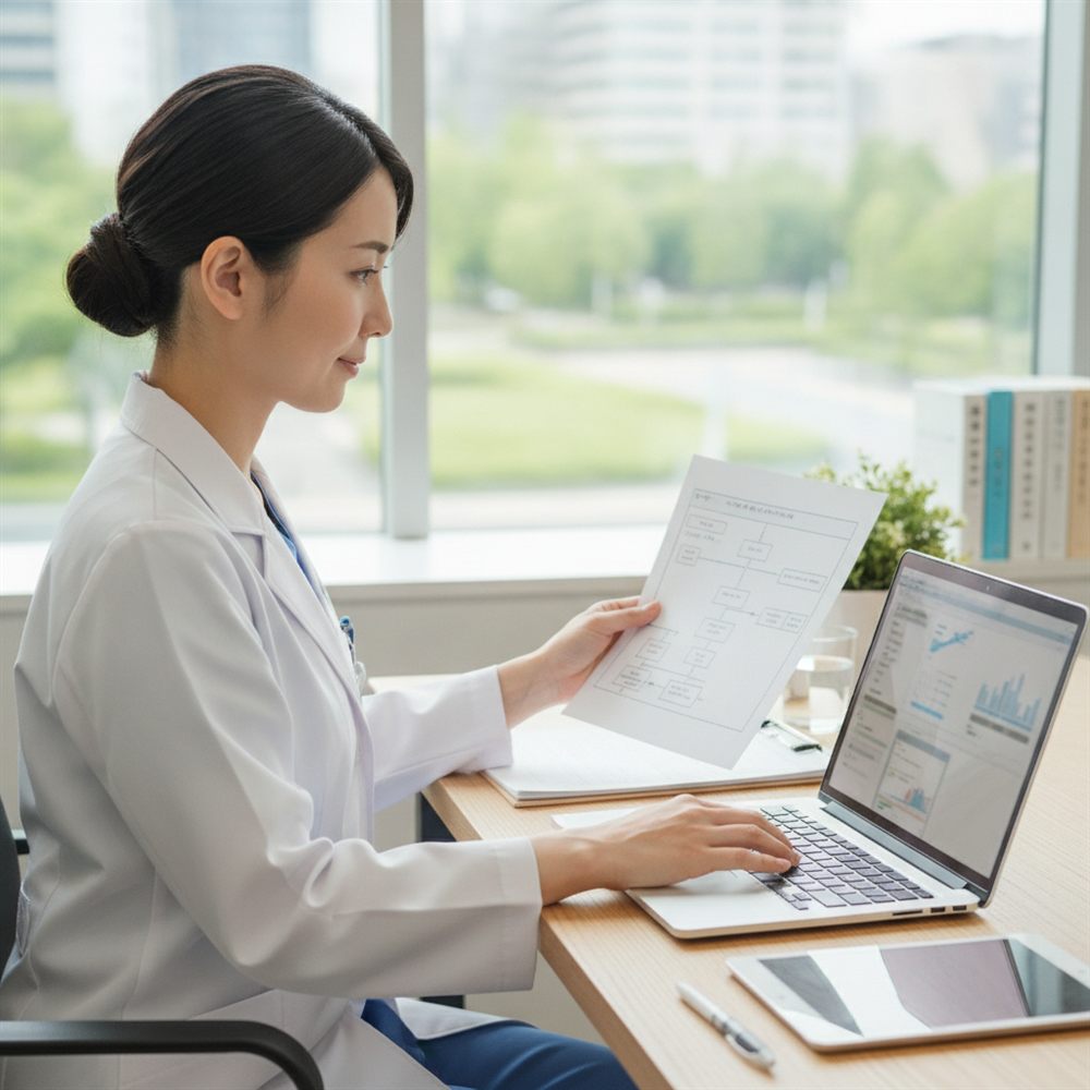 記録と計画書を突き合わせてチェックするイメージ